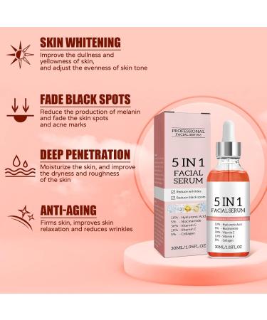 Facial serum anti-aging serum with niacinamide hyaluronic acid collagen hyaluronic serum with vitamin C E moisturizing serum anti-wrinkle dark spots and moisturizing - Buy Online on GoSupps.com