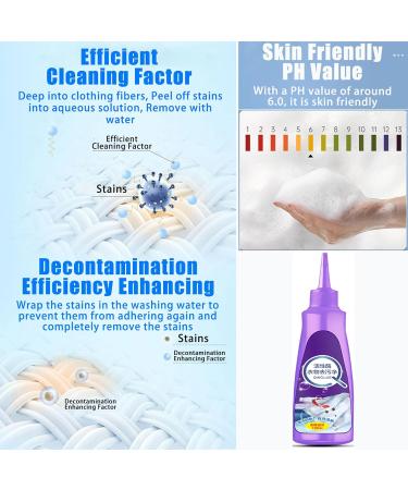 Active Enzyme Laundry Stain Remover - White Shirt Cleaner Stubborn Stains Cleaner Clothes Oil Stain Remover Active Enzyme Clothing Stain Remover (2Pcs Purple) - Buy Online on GoSupps.com
