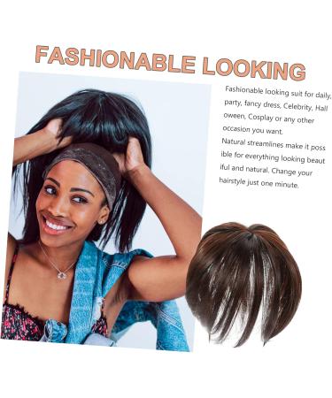MAGICLULU Piece Wig Synthetic Mini Claw Clips for Hair Human Hair Extensions Hair Extensions Topper Curly Bangs Hair Clip Fringe Hair Toppers Ponytail Invisible Chemical Fiber Middle Aged 13.50X13.50X4.00CM As Shown - Buy Online on GoSupps.com