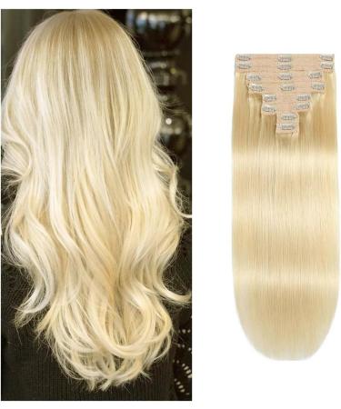 Hair Extensions 16"-24" Clip in Hair Extensions Bleach Blonde Hair Extensions Real Human Hair Short Remy Clip in Hair Extensions Virgin Human Hair Double Weft for Women Natural Human Hair(20inches) 20inches 120g/Set - Buy Online on GoSupps.com