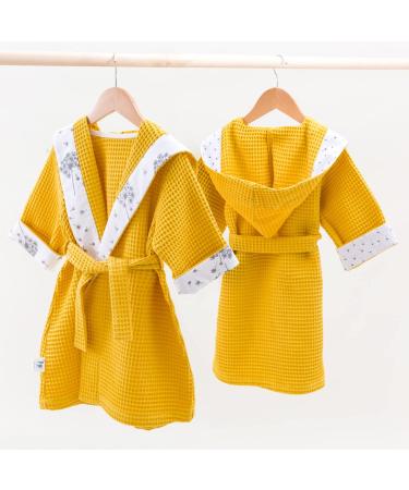 Buy Pepi Kids Bathrobe - Unisex 100% Cotton Made in Poland | Stylish Hooded Robes for Boys & Girls - Summer Wind Honey Size S - Buy Online on GoSupps.com