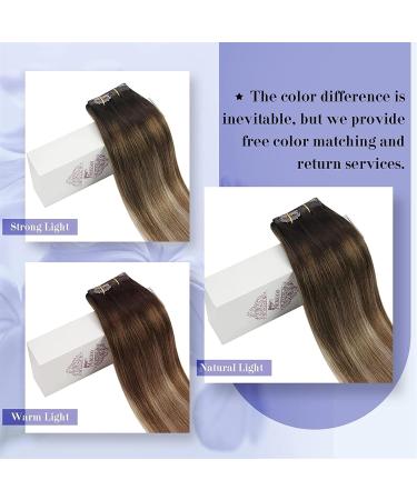 Clip in Hair Extensions Clip in Hair Extensions Human Hair Balayage Dark Brown to Brown Mix with Blonde Clip in Seamless Hair Extensions Human Hair Ombre Hair Extensions Clip in #4/10/16 Clip in Exten 12inches 70G 5P 100g/Set - Buy Online on GoSupps.com