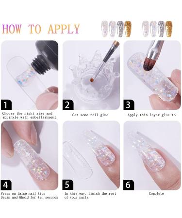 500 Pieces Acrylic Artificial Nail Tips - Ballerina Press-On Nails in 10 Sizes with Clear Box Nail Glue & Brush | International Shipping - Buy Online on GoSupps.com