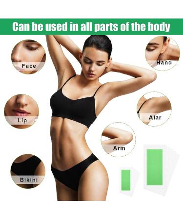 112-Piece Wax Strips Hair Remover for Bikini, Arms, Legs, & More | 72 Small + 40 Large Wax Strips | Includes 10 Calming Oil Wipes - Buy Online on GoSupps.com