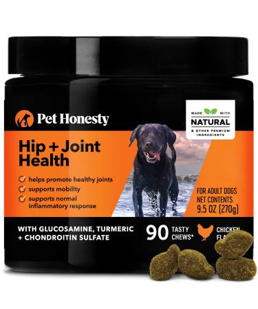 PetHonesty Hip & Joint Health - All-Natural Joint Supplement Support for Dogs & Cats - Glucosamine Chondroitin, MSM, Turmeric - Advanced Pet Joint Support and Pet Mobility - May Reduce Discomfort Chicken Dog Mobility - Buy Online on GoSupps.com