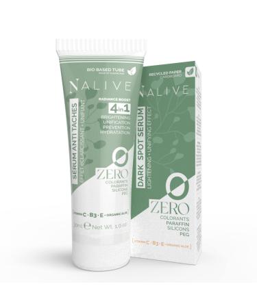 Nalive ZERO Nalive Anti-Dark Spot Cream for Face and Body - Made in Italy - Brightening Serum with Vitamins C B3 E & Organic Aloe Vera - Free from Silicones Paraffin PEGs Perfume and Dyes - 30 ml