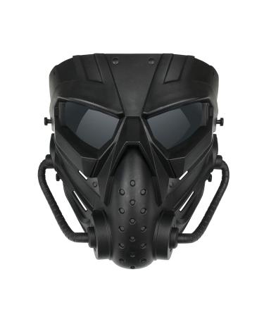 Alien Airsoft Mask Full Face Tactical Mask for Airsoft Hunting CS Game Halloween Movie Props and Other Outdoor Activities Black Gray Lens