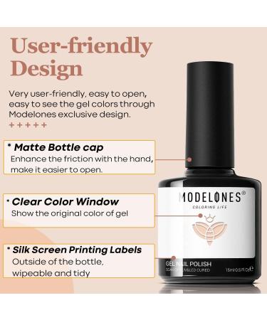 Modelones Gel Nail Polish 15ML Neutral Nude Gel Polish Color Soak Off LED Skin Tone Brown Color Nail Gel Polish Long Wear Nail Art Manicure at Home Gift - Buy Online on GoSupps.com