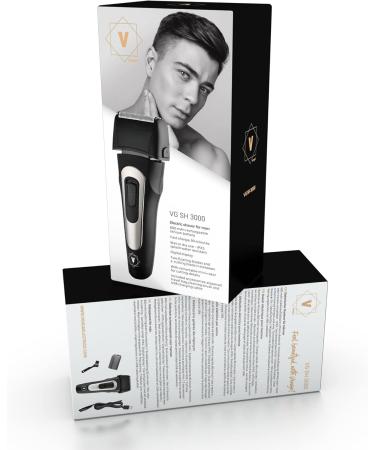 Venga! Electric Razor VG SH 3000 - Wet/Dry Foldable Long-Haired Cutter 2 Foil Heads & Trimmer - Perfect for All Hair Types - Buy Online on GoSupps.com