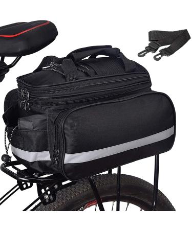 Taeku luggage rack bag multi -tunction bicycle bag 27l waterproof bicycle side pocket large saddlebag tearbing tear -resistant bike pocket with rain cover (black)