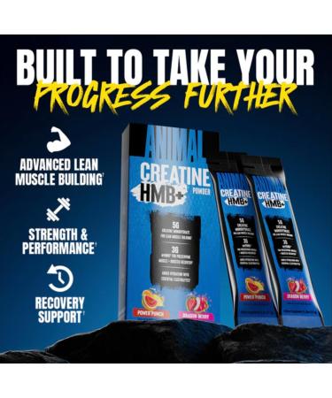 Animal Creatine HMB Powder 3g myHMB + 5g Creatine with Electrolytes for Recovery & Daily Energy Power Punch (3) and Dragon Berry (2) Stick Pack Samples 5 Servings - Buy Online on GoSupps.com