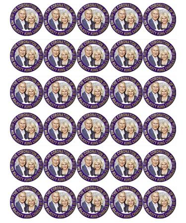 30 King Charles III Camilla Roayl Family Coronation Cupcake Toppers Edible Wafer Paper Fairy Cake Toppers Birthday Cakes Decorations