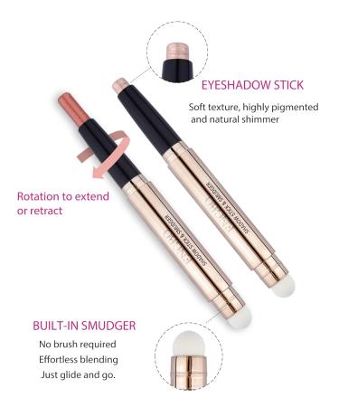 Enfuntins Shimmer Cream Eyeshadow Stick - Rose Gold Glitter Eyeshadow Crayon Pencil - Buy Online on GoSupps.com