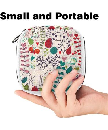 Vintage Flowers Deer Color Sanitary Napkin Storage Bag | Period Tampon Makeup Pad Pouch - GIAPB 5086 - Buy Online on GoSupps.com