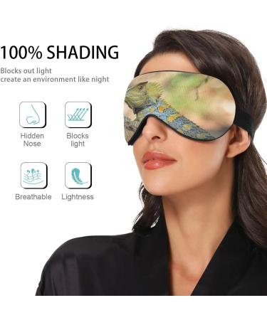 Forest Dragon Lizard Sleep Mask | Light Blocking Eye Cover for Travel & Naps | Adjustable Strap for Men & Women - Buy Online on GoSupps.com