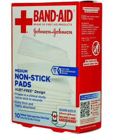 Band-Aid First Aid Pads Medium Non-Stick Pads 10 Count (Pack of 6) | 60 Pads Total - Buy Online on GoSupps.com