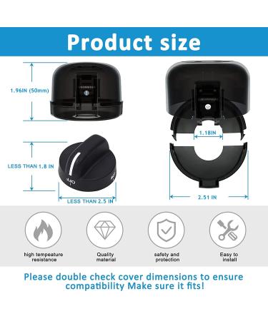 Babepai Stove Knob Covers - 5 Pack | Child Safety Gas Oven Locks | Universal Double-Key Design | Stove Guard Baby Proofing in Black - Buy Online on GoSupps.com