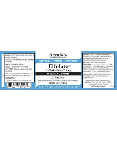 ELFOLATE 7.5mg L-Methylfolate Supplement Doctor Recommended Professional Strength - 30 Tablets - Buy Online on GoSupps.com