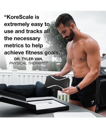 KOREHEALTH Korescale G2 - Smart Body Weight Scale with BMI, Muscle Mass, and Body Liquids Tracking | Bluetooth App and LED Display | Black - Buy Online on GoSupps.com