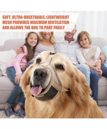 Muzzle for Dog Soft XS Sized Pet Muzzle to Stop Chewing Biting with Breathable Mesh & Stable Head Bar Design Dog Anti Barking Muzzle Mesh Muzzle Guard for Small Dogs Gift (Khaki) - Buy Online on GoSupps.com
