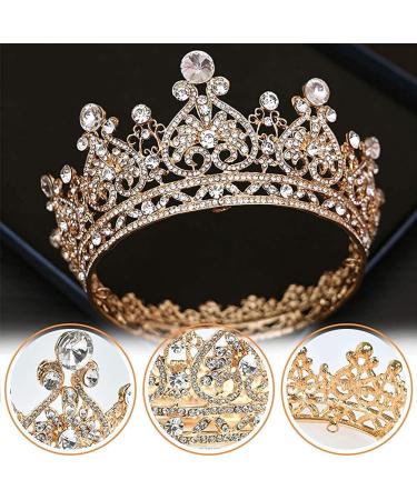 YYOEMAS Round Crystal Queen Crown - Rose Gold Rhinestone Tiara for Women | Bridal Birthday Party, Wedding, Pageant Hair Accessory - Buy Online on GoSupps.com