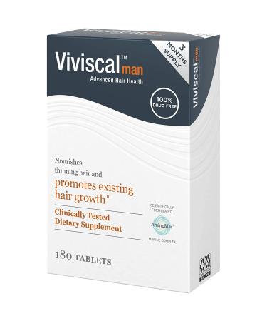 Viviscal Men's Hair Growth Supplements | Clinically Proven, Proprietary Collagen Complex | 180 Tablets - 3 Month Supply - Buy Online on GoSupps.com