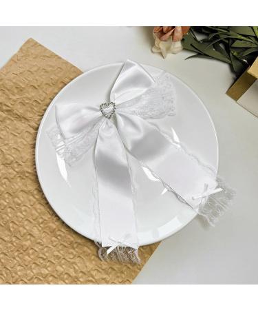 Lace Ribbon Bow Hair Clip Princess Bowe Legant Trace Hair Bow Heart Bowknot Ribbon Hairpin Black - Buy Online on GoSupps.com
