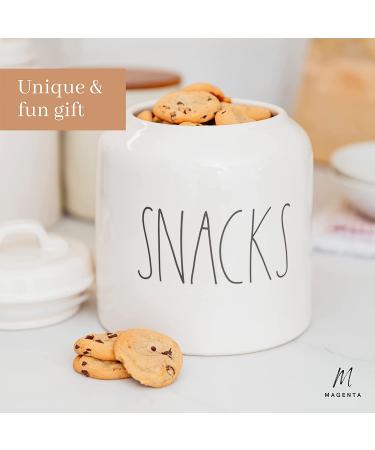 Rae Dunn Ceramic Cookie Jar - Stoneware Treat Canister for Snack Storage in White - Buy Online on GoSupps.com