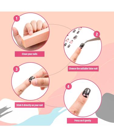 240 Pieces Children False Nails Kids Girls Press On Short Artificial Fake Nails - Pink Heart Design - Nail Decoration Kit for Girls - Buy Online on GoSupps.com