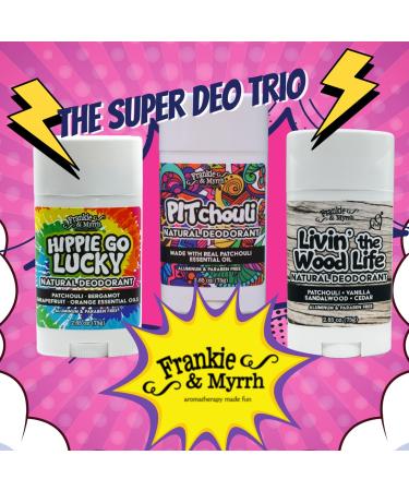 Buy Frankie and Myrrh Natural Deodorant Patchouli Trio - Organic Patchouli Livin the Wood Life & Hippie Go Lucky | International Shipping Available - Buy Online on GoSupps.com