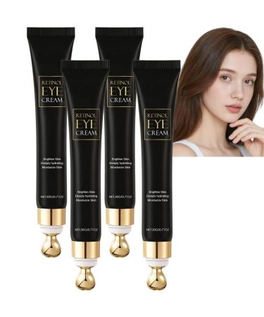 Nuvilo Retinol eye cream with hyaluronic acid under-eye care for dark circles puffiness and fine lines anti-aging wrinkle cream firming and moisturizing treatment for women & men (4 pcs)