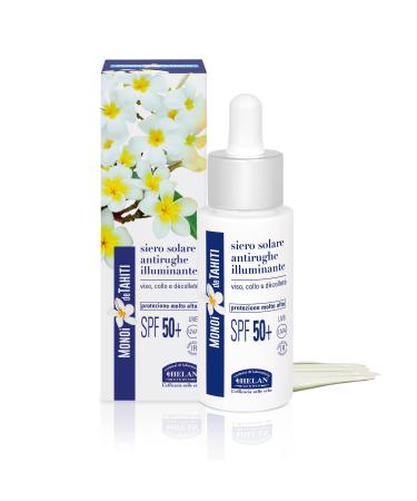 Helan Mono de Tahiti - Anti-Wrinkle Moisturising Face Serum with Vitamin C and E Skincare with Sun Protection 50+ Face Protect Collagen against Blue Light Illuminating Face Serum 2in1 30 ml