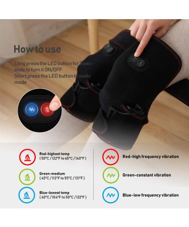 Heated Knee Massager for Pain Relief - Vibration and Heat Therapy for Knee Pain - Arthritis Support and Muscle Relaxation - Buy Online on GoSupps.com