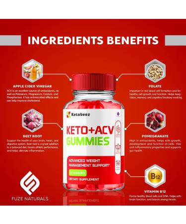 Buy Ketobeez ACV Gummies 1000MG - 3 Pack | Advanced Keto Support with Folate & B12 | 180 Gummies for Optimal Health - Buy Online on GoSupps.com