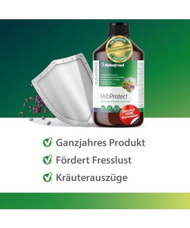R hnfried Milbprotect 500ml - Natural Mite Prevention Supplement for Poultry | Year-Round Feeding with Herbs - Buy Online on GoSupps.com