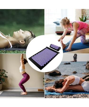 Magrimaxio Acupressure Mat Set with Pillow | Acupuncture & Nail Mat for Relaxation Pain Relief & Meditation - Violet - Buy Online on GoSupps.com