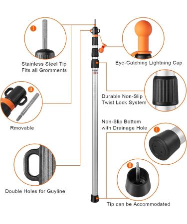 Adjustable Telescoping Tarp Poles Set | CAMULAND Aluminum Camping Gear Accessories | Lightweight, Adjustable Stakes for Hammock Rain Fly and Awning | 34.5 - 110.2 | Includes Carry Bag - Silver - Buy Online on GoSupps.com