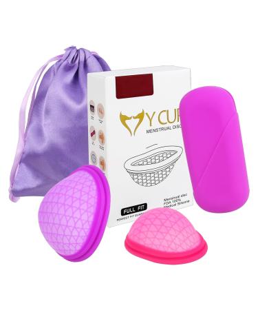 CTDMJ Menstrual Disc Set of 2 (S & L) with Storage Bag Flat-fit Cup Reusable Medical-Grade Silicone Soft Period Disc Feminine Hygiene & Care Menstrual Cups Tampon Pad Alternative - Buy Online on GoSupps.com