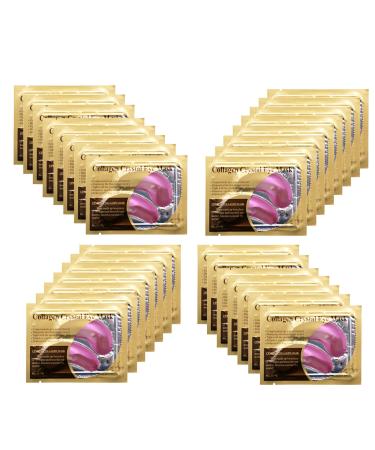 Reengull Pink Collagen Eye Mask  30 Pairs Crystal Gold Under Eye Patches For Puffy Eyes and Dark Circles   Look Less Tired and Reduce Wrinkles and Fine Lines (Pink)