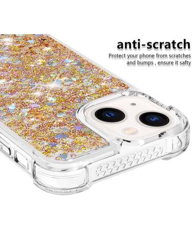 Buy Tivenfezk Nadoli Glitter Drive Sand Shell for iPhone 15 Plus - Transparent TPU Shockproof Case with Liquid Quicksand | Gold Protective Cover - Buy Online on GoSupps.com