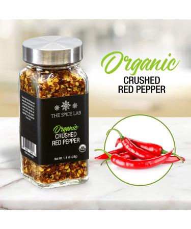 The Spice Lab Organic Crushed Red Pepper - Gluten-Free Chili Flakes for Pizza, Salad, Pasta, and Vegan Chili - Kosher & Non-GMO - Keto-Friendly - Buy Online on GoSupps.com
