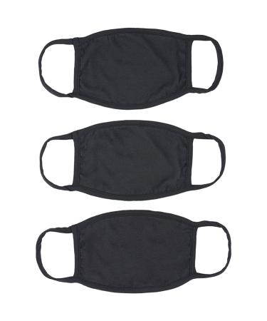 New Republic Cotton 3 Pack Face Masks, Black
