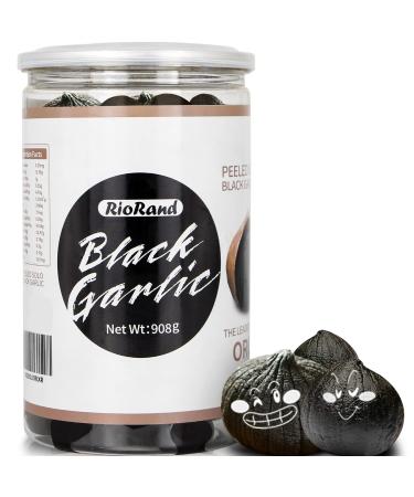 RioRand Black Garlic 908g / 2 Pounds Whole Peeled Black Garlic Aged for Full 90 Days Black Garlic Jar Equal to 4lbs of Whole Black Garlic (908g / 2 Pound) 2 Pound (Pack of 1)