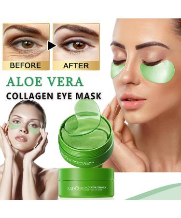 60 PCS Aloe Vera Eye Masks - Gel Collagen Under Eye Patches for Puffy Eyes Dark Circles & Anti-Aging Treatment - Buy Online on GoSupps.com