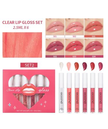 Hydrating Lip Gloss Set - 6 Moisturizing Colors | Long-Lasting Glossy Lip Oil | Nourishing & Glow - Buy Online on GoSupps.com
