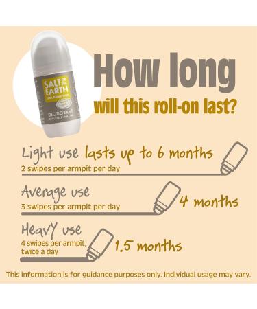 Salt of the Earth Amber & Sandalwood Natural Deodorant Roll On - 100% Natural, Vegan, Cruelty Free - 75ml - Buy Online on GoSupps.com