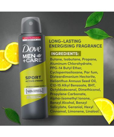 Dove Men+Care Anti-Perspirant Deodorant Spray Sport Active Fresh 150ml - 6 Pack - Buy Online on GoSupps.com