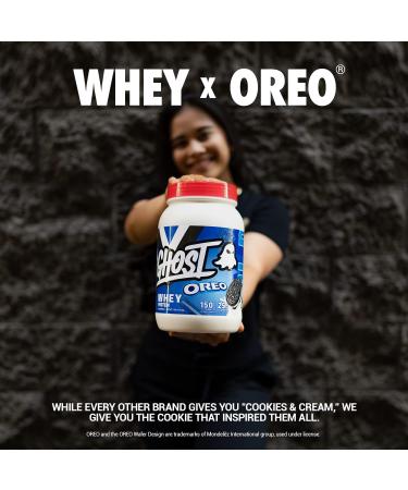 GHOST Whey Protein Powder Oreo 2LB Tub 25G of Protein Cookies & Cream Flavored Isolate - Buy Online on GoSupps.com