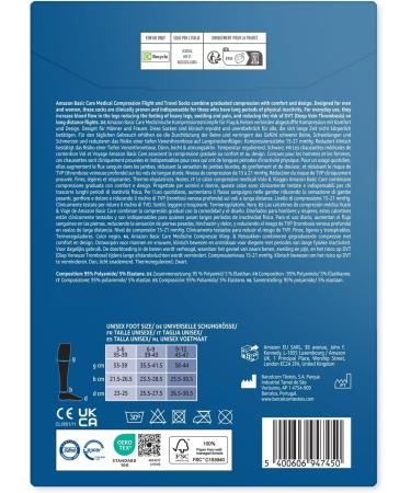 Amazon Basic Care Compression Flight & Travel Socks Black 6-9/39-43 - Medical Grade Support - Buy Online on GoSupps.com