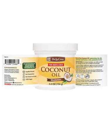 De La Cruz Coconut Oil - Natural Moisturizer for Skin and Hair - 5.5 oz Jumbo Jar - Buy Online on GoSupps.com